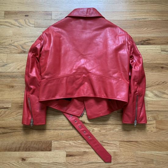 Balenciaga Swing Red Leather Biker Jacket