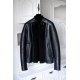 Balmain Men's Black Leather Shearling Biker Jacket