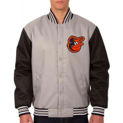 Baltimore Orioles Black and Gray Varsity Poly Twill Jacket