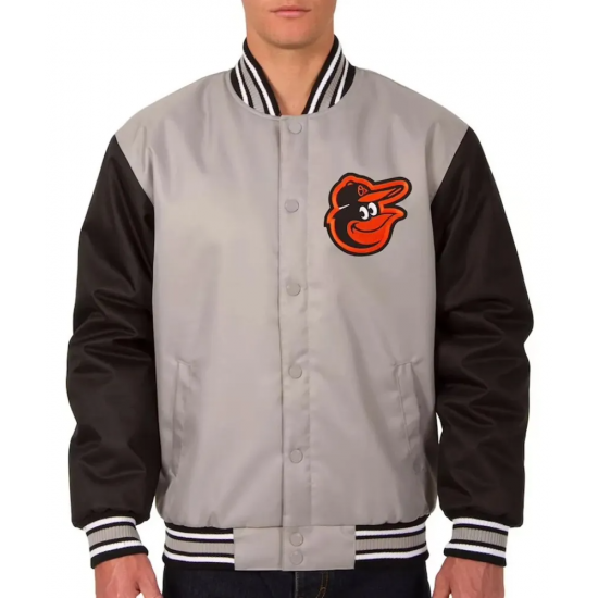 Baltimore Orioles Black and Gray Varsity Poly Twill Jacket
