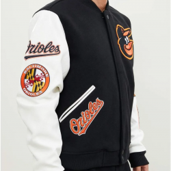 Baltimore Orioles Black and White Varsity Jacket Baltimore Orioles Black and White Varsity Jacket