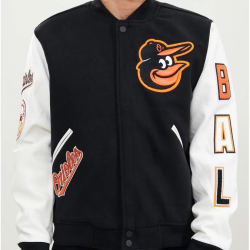 Baltimore Orioles Black and White Varsity Jacket Baltimore Orioles Black and White Varsity Jacket