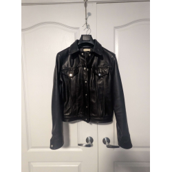 Bare Knuckles Classic Black Men's Leather Trucker Jacket 