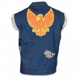 Barley Lightfoot Onward Vest Blue Patched Denim Latest Fashion Halloween Jacket Barley Lightfoot Onward Vest Blue Patched Denim Latest Fashion Halloween Jacket