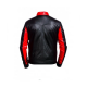 Batman Beyond Red Logo Black Leather Jacket