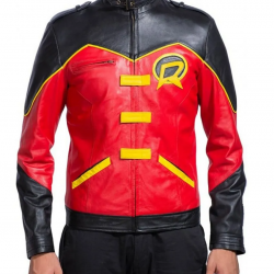 Batman Robin Red and Black Leather Jacket Batman Robin Red and Black Leather Jacket
