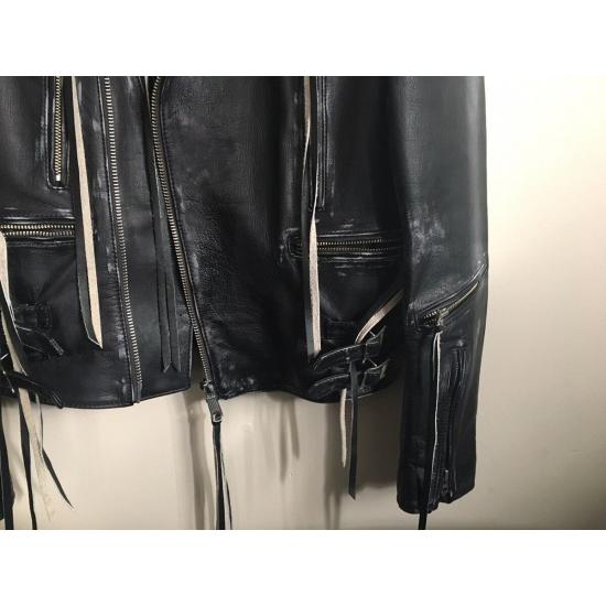 Bed JW Ford Distressed Black Biker Jacket