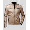 Beige Leather Moto Jacket