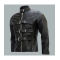 Belted Men's Black Leather Biker Jacket
