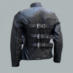 Belted Men's Black Leather Biker Jacket Belted Men's Black Leather Biker Jacket