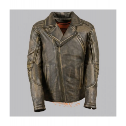 Beltless Brown Leather Motorcycle Jacket