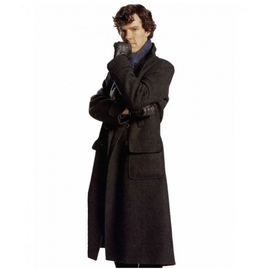 Benedict Cumberbatch Sherlock Grey Trench Coat Costume