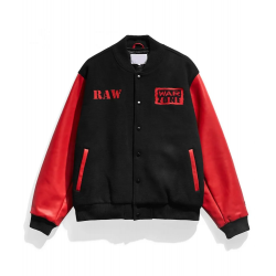 Black And Red Raw is War Varsity Jacket