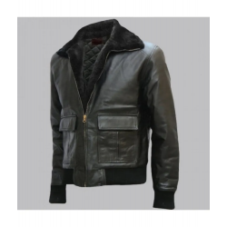 Black Bomber Leather Jacket