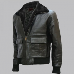 Black Bomber Leather Jacket Black Bomber Leather Jacket