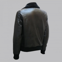 Black Bomber Leather Jacket Black Bomber Leather Jacket