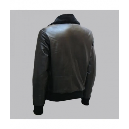 Black Bomber Leather Jacket