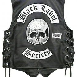 Black Label Society BLS Black Leather Biker Vest Black Label Society BLS Black Leather Biker Vest