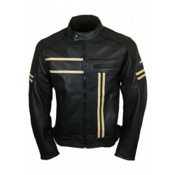 Black Retro Style Mens Leather Fashion Jacket