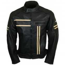 Black Retro Style Mens Leather Fashion Jacket Black Retro Style Mens Leather Fashion Jacket