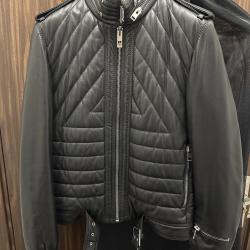 Black Striped Motorcycle Leather Jacket Black Striped Motorcycle Leather Jacket