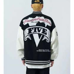 Black Work Varsity Jacket Black Work Varsity Jacket