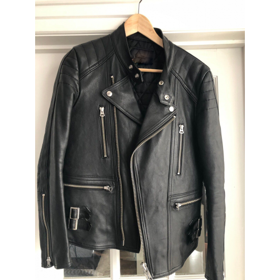 Blackmeans Men's Black Moto Jacket