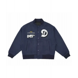 Blue Doncare City View Collage Varsity Jacket