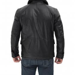 Boehmer Mens Black Shearling Leather Jacket Boehmer Mens Black Shearling Leather Jacket
