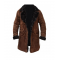 Brad Pitt Snatch Mickey ONeil Brown Suede Leather Shearling Coat