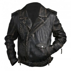 Brando Biker Vintage Cafe Racer Distressed Black Leather Jacket Brando Biker Vintage Cafe Racer Distressed Black Leather Jacket