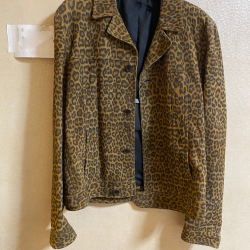 Brown Cheetah Print Leather Jacket