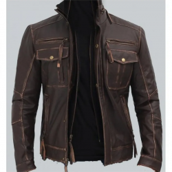 Brown Mens Distressed Leather Motorcycle Jacket Brown Mens Distressed Leather Motorcycle Jacket