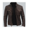 Brown Mens Distressed Leather Motorcycle Jacket