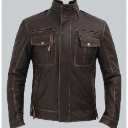 Brown Mens Distressed Leather Motorcycle Jacket Brown Mens Distressed Leather Motorcycle Jacket