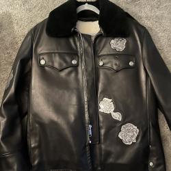 Calvin Klein × Raf Simons Rose Embossed Shearling Jacket