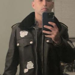 Calvin Klein × Raf Simons Rose Embossed Shearling Jacket