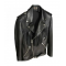 Castlegar Asymmetrical Leather Men's Black Fringe Jacket