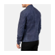 Charcoal Navy Blue Suede Biker Jacket