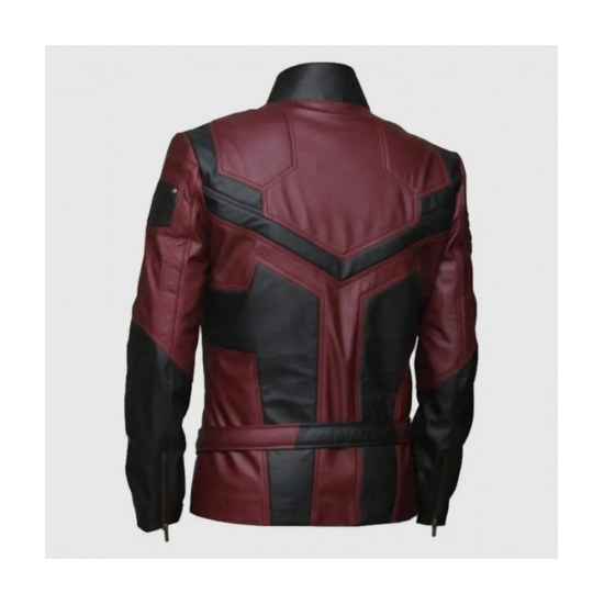 Charlie Cox Daredevil Costume Leather Jacket Maroon Black Contrast