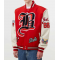 Chicago Bulls Red Wool and White Leather Varsity Letterman Jacket