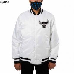 Chicago Bulls White Satin Varsity Jacket