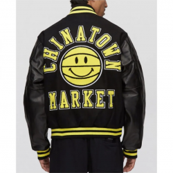 Chinatown Market Smile Black Varsity Jacket
