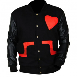 Chris Brown Love Not Hate Valentines Bomber Leather Letterman Jacket Chris Brown Love Not Hate Valentines Bomber Leather Letterman Jacket