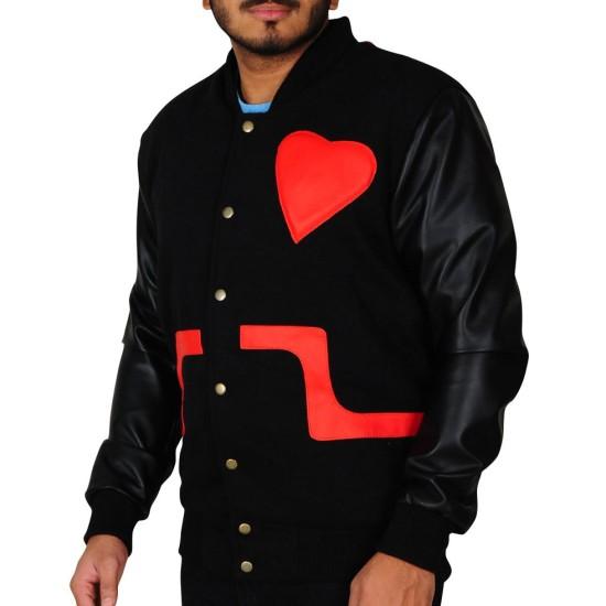 Chris Brown Love Not Hate Valentines Bomber Leather Letterman Jacket