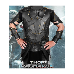 Chris Hemsworth Thor Ragnarok Brown Leather Vest with Removable Belts