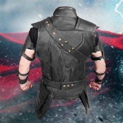 Chris Hemsworth Thor Ragnarok Brown Leather Vest with Removable Belts Chris Hemsworth Thor Ragnarok Brown Leather Vest with Removable Belts