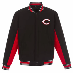 Cincinnati Reds Black and Red Varsity Wool Jacket Cincinnati Reds Black and Red Varsity Wool Jacket