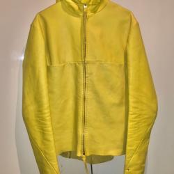 Citronella Yellow Hooded Aviator Leather Jacket Citronella Yellow Hooded Aviator Leather Jacket