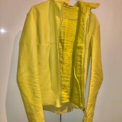 Citronella Yellow Hooded Aviator Leather Jacket Citronella Yellow Hooded Aviator Leather Jacket